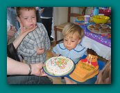 Thomas had to help as I had two cakes to blow.