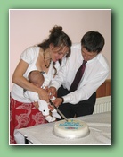 Cutting the cake was hard...